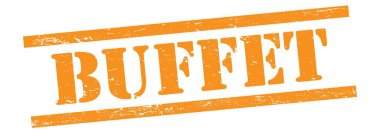 Turuncu grungy vintage kauçuk damgalı açık büfe metni.