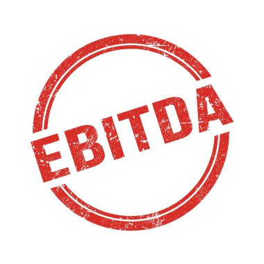 Kırmızı grungy vintage yuvarlak pulu üzerine yazılmış EBITDA metni.