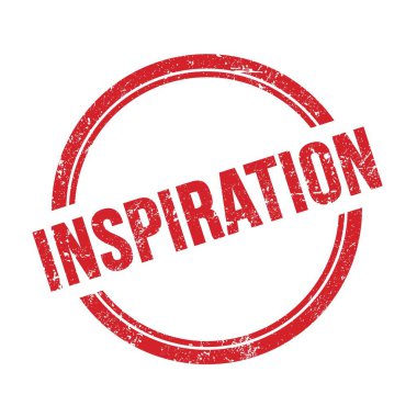 Kırmızı grungy vintage yuvarlak damga üzerine yazılmış ilham metni.