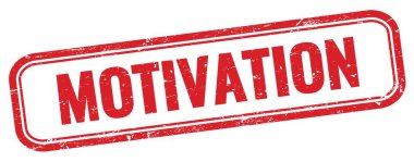 Kırmızı grungy dikdörtgen damgalı Motivasyon metni.