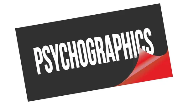 Psychografics Tekst Napisany Czarno Czerwonej Naklejce — Zdjęcie stockowe