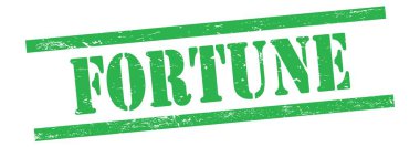 Yeşil grungy vintage kauçuk damgalı FortTUNE metni.