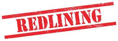 Kırmızı grungy dikdörtgen vintage damga üzerinde REDLINING metin.