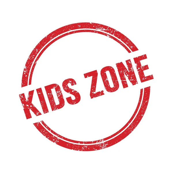 Kids Zone Text Napsaný Červeném Grungy Vintage Kulatém Razítku — Stock fotografie
