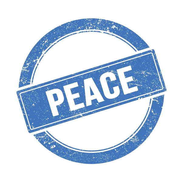 Peace Text Modrém Grungy Kolo Vinobraní Razítko — Stock fotografie