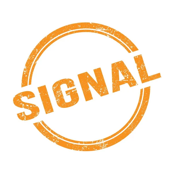 Signal Text Written Orange Grungy Vintage Stamp — Stock Photo, Image