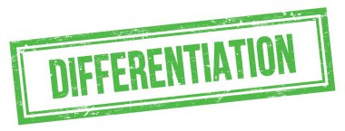 Yeşil grungy vintage dikdörtgen damgalı farklılık metni.