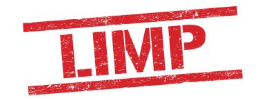 Kırmızı grungy dikdörtgen damga işareti üzerinde LIMP metni.