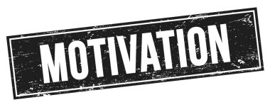 Siyah grungy dikdörtgen damga işareti üzerinde Motivasyon metni.