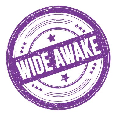 Mor çivit rengi yuvarlak desen damgalı geniş bir Awake metni.