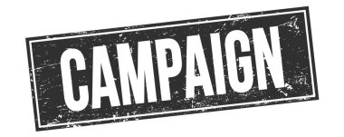 Siyah grungy dikdörtgen damga işareti üzerinde CAMPAIGN metin.