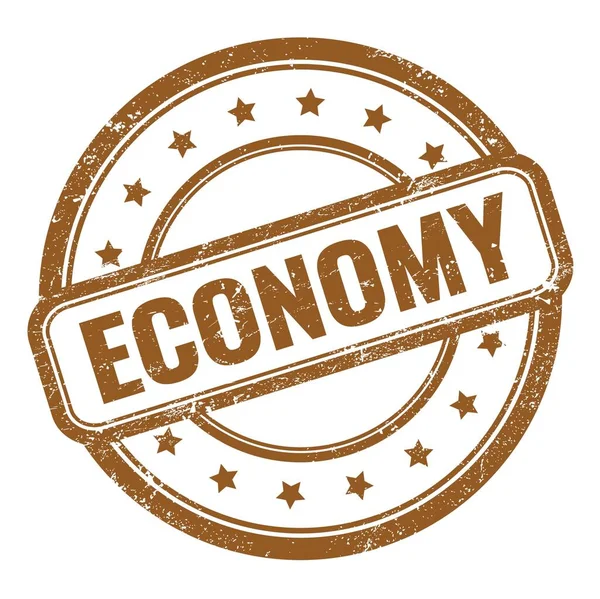 Economy Text Auf Braunem Grungy Vintage Rubber Stamp — Stockfoto