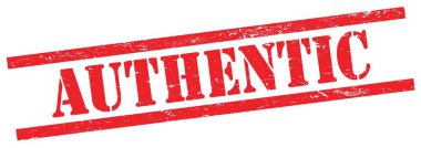 Kırmızı grungy dikdörtgen vintage damga üzerinde ATHENTIC metin.