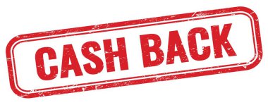 Kırmızı grungy dikdörtgen damgalı CASH arka metin.