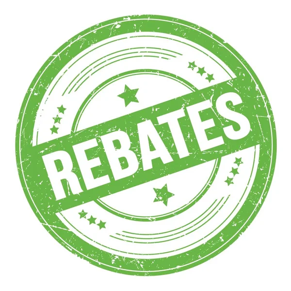 Rebates Text Green Grungy Texture Stamp — Stock Photo, Image