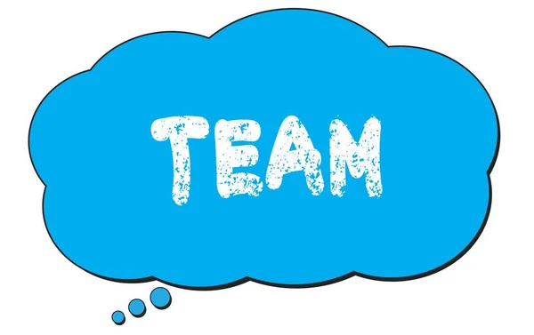 Team Szöveg Egy Kék Gondolat Felhő Buborék — Stock Fotó