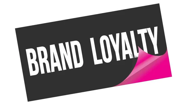 Brand Loyalty Texto Escrito Selo Adesivo Rosa Preto — Fotografia de Stock
