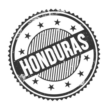 Siyah grungy zig zag kenarları üzerine yazılmış HONDURAS metni pul yuvarlak.