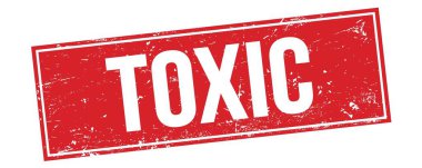 Kırmızı grungy dikdörtgen damga işareti üzerinde TOXIC metin.