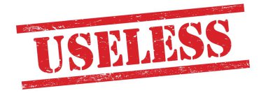 Kırmızı grungy vintage kauçuk damga üzerinde yararsız metin.