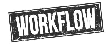 Siyah grungy dikdörtgen damga işareti üzerine WorKFLOW metin.