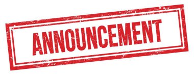 Kırmızı grungy vintage dikdörtgen damgalı ANNCEMENT metin.