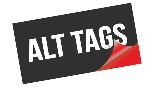 Alt Tags Text Geschrieben Auf Schwarzem Roten Aufkleberstempel — Stockfoto