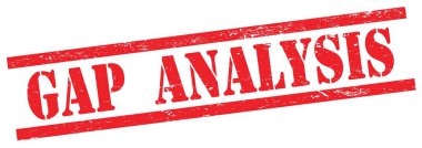 Kırmızı grungy dikdörtgen vintage damga üzerinde GAP ANALYSIS metin.