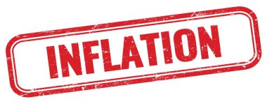 Kırmızı grungy dikdörtgen damgalı INFLATION metin.