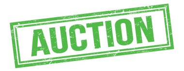 Yeşil grungy vintage dikdörtgen damgalı müzayede metni.