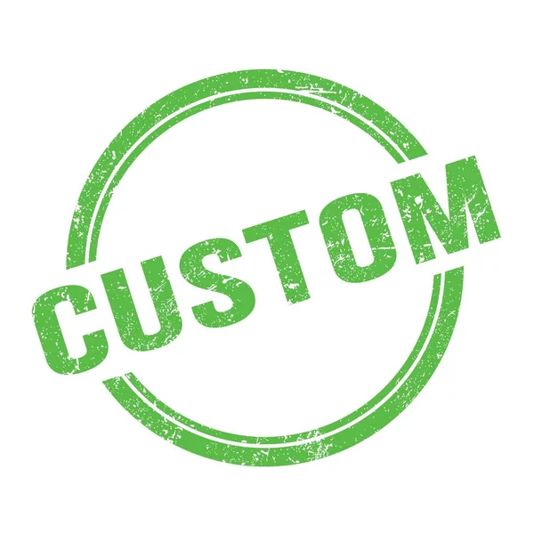 Custom Texto Escrito Verde Grungy Vintage Carimbo Redondo — Fotografia de Stock