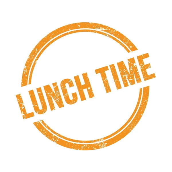 Lunch Time Text Skriven Orange Grungy Vintage Runda Stämpel — Stockfoto