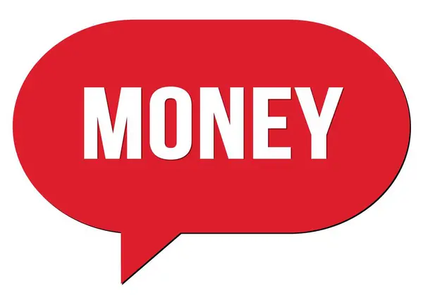 Geld Text Roter Sprechblase — Stockfoto