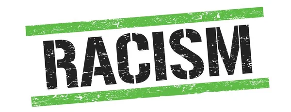 Racisme Tekst Zwart Groene Grungy Lijnen Stempel Teken — Stockfoto