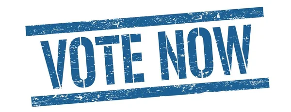 Vote Now Text Blue Grungy Lines Stamp Sign — Stock Photo, Image