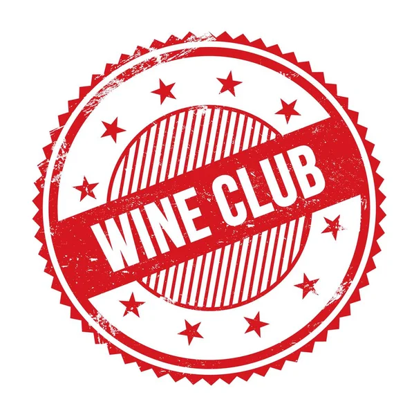 Kırmızı Grungy Zig Zag Kenarlarında Yazılmış Şarap Kulübü Metni Yuvarlak — Stok fotoğraf