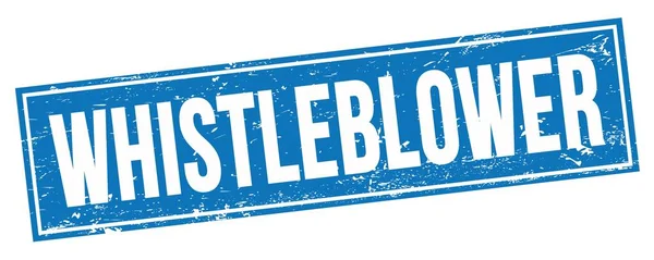 Whistleblower Texto Azul Grungy Signo Sello Rectángulo — Foto de Stock