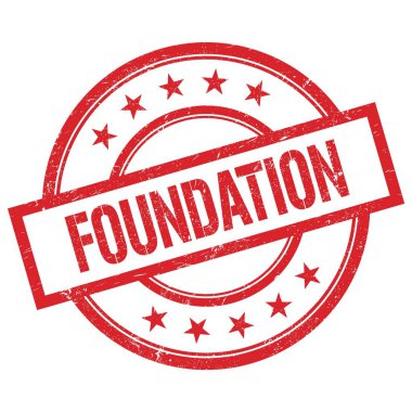 Kuruluş metni kırmızı yuvarlak plastik damga üzerine yazılmış.