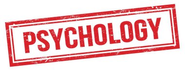 Kırmızı grungy vintage dikdörtgen damgalı PSYCHOLOGY metin.