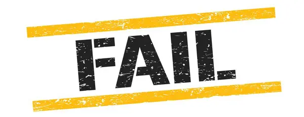 Fail Text Black Yellow Grungy Lines Stamp Sign — Stock Photo, Image