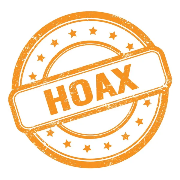 Hoax Text Orange Grungy Vintage Rubber Stamp — Stock Photo, Image