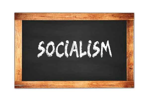 Socialism Text Skriven Svart Trä Ram Skolan Svarta Tavlan — Stockfoto