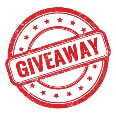 Kırmızı grungy vintage yuvarlak kauçuk damga üzerine hediye metni.