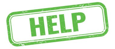 Yeşil grungy vintage dikdörtgen damgalı yardım metni.