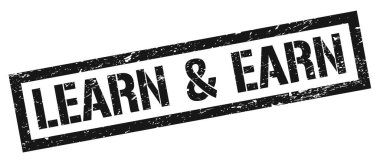 EARN & EARN siyah grungy dikdörtgen mühür işareti.