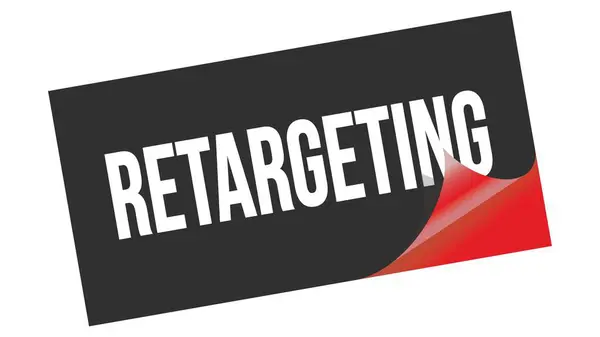 Retargeting Text Skriven Svart Röd Dekal Stämpel — Stockfoto