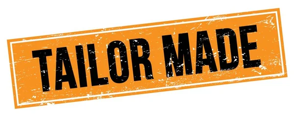 Tailor Made Text Black Orange Grungy Rectangle Stamp Sign — Stock Photo, Image