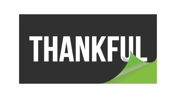 Thankful Tekst Geschreven Zwart Groene Sticker Stempel — Stockfoto