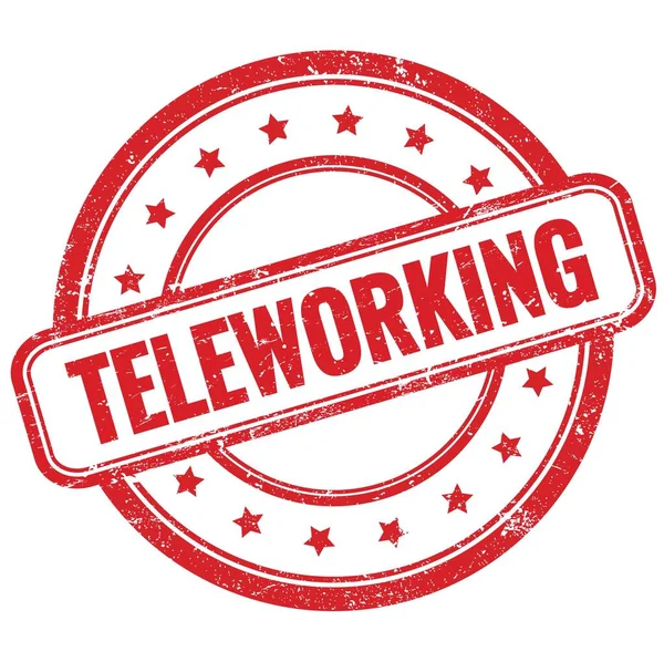 Kırmızı, eski, pasaklı, yuvarlak kauçuk damga üzerine TELEKLEME metni.