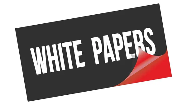 Weiße Papers Text Geschrieben Auf Schwarzem Roten Aufkleberstempel — Stockfoto